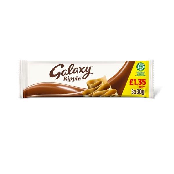 Galaxy Ripple 3pk PM £1.35 (3 x 30g) 90g NEW