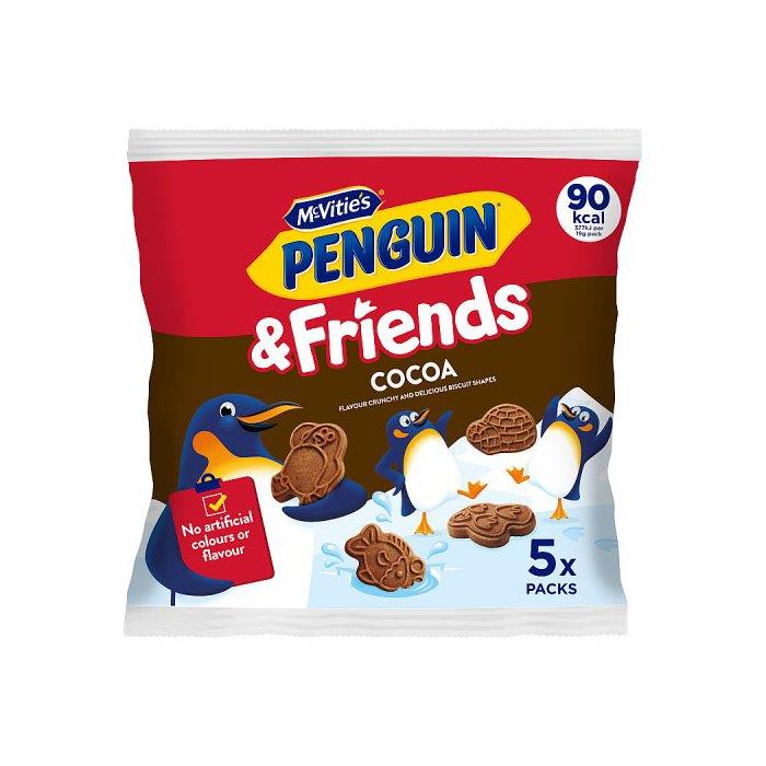 McVities Penguin & Friends Cocoa 5pk (5 x 20g) 100g NEW