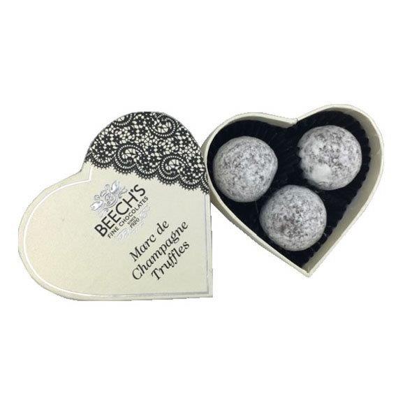 Beechs Marc De Champagne Heart Box Truffles 37g