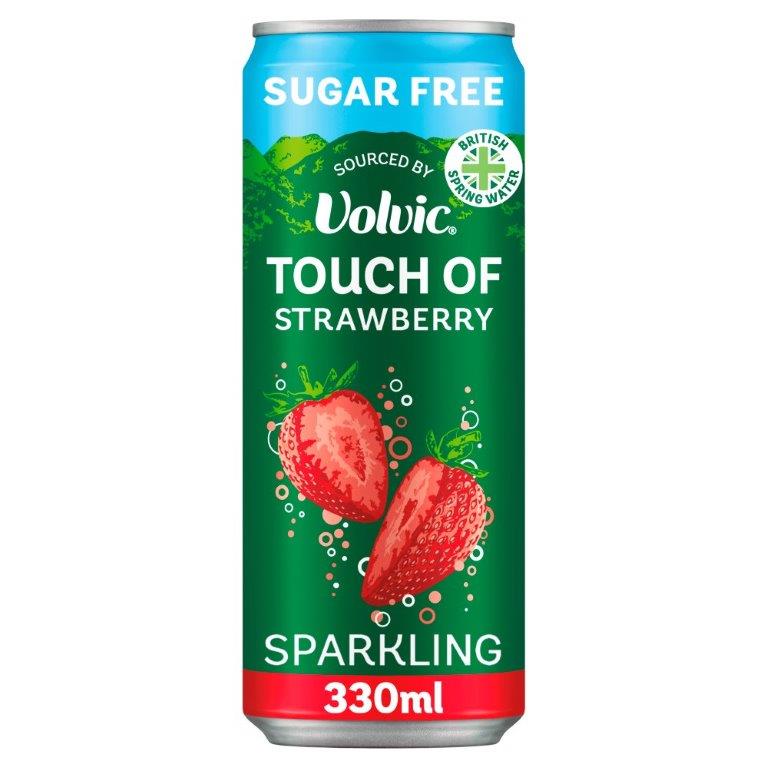 Volvic Touch of Strawberry Sparkling Water NAS 330ml NEW