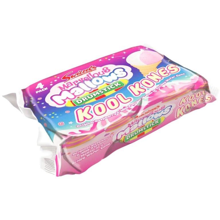 Swizzels Marvellous Mallows Kool Kones 4pk 60g NEW