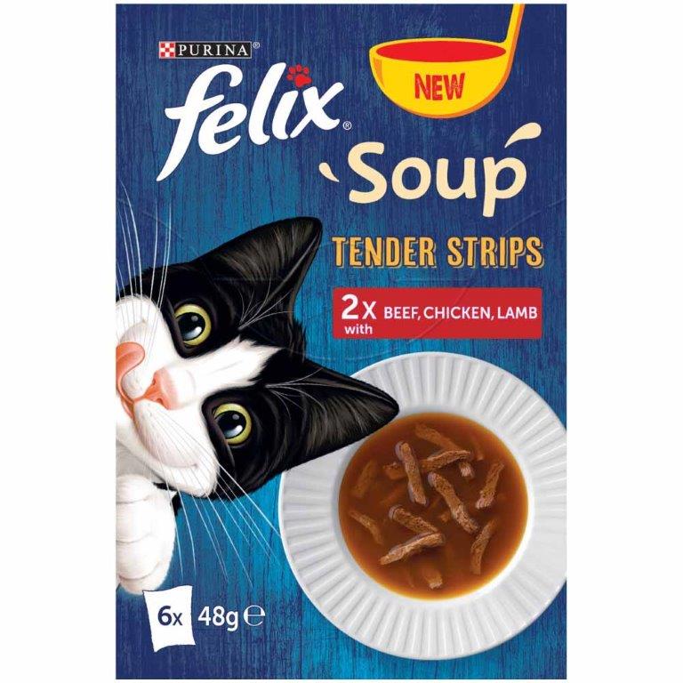 Felix Soup Tender Strips Farm Selection Cat Food (6 x 48g) 288g