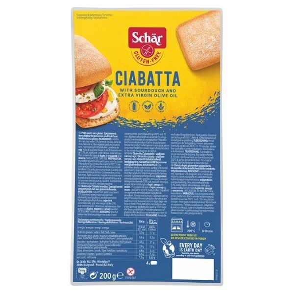 Schar White Ciabatta Rolls Gluten Free 200g
