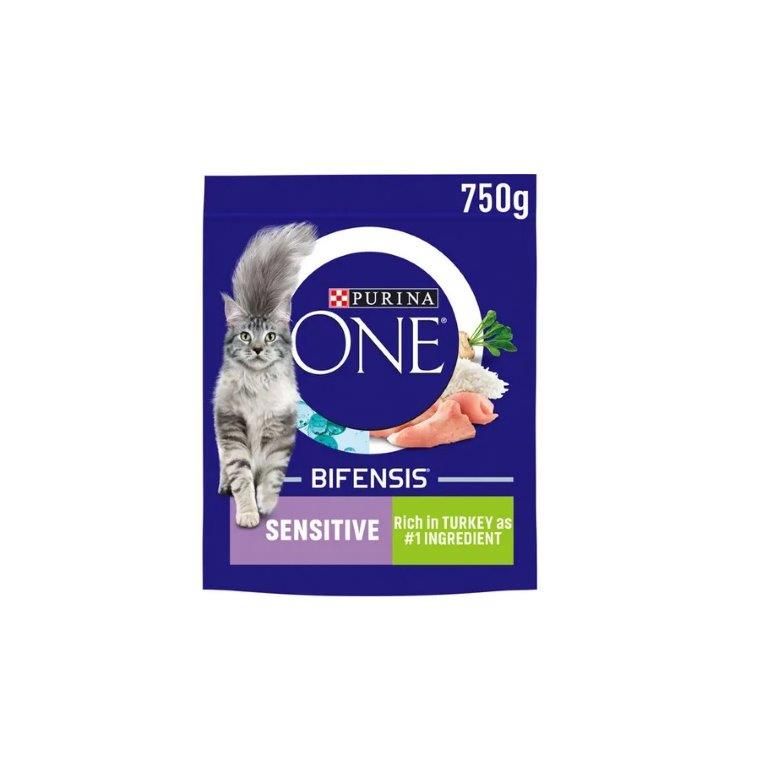 Purina ONE Sensitive Dry Cat Food Turkey 750g