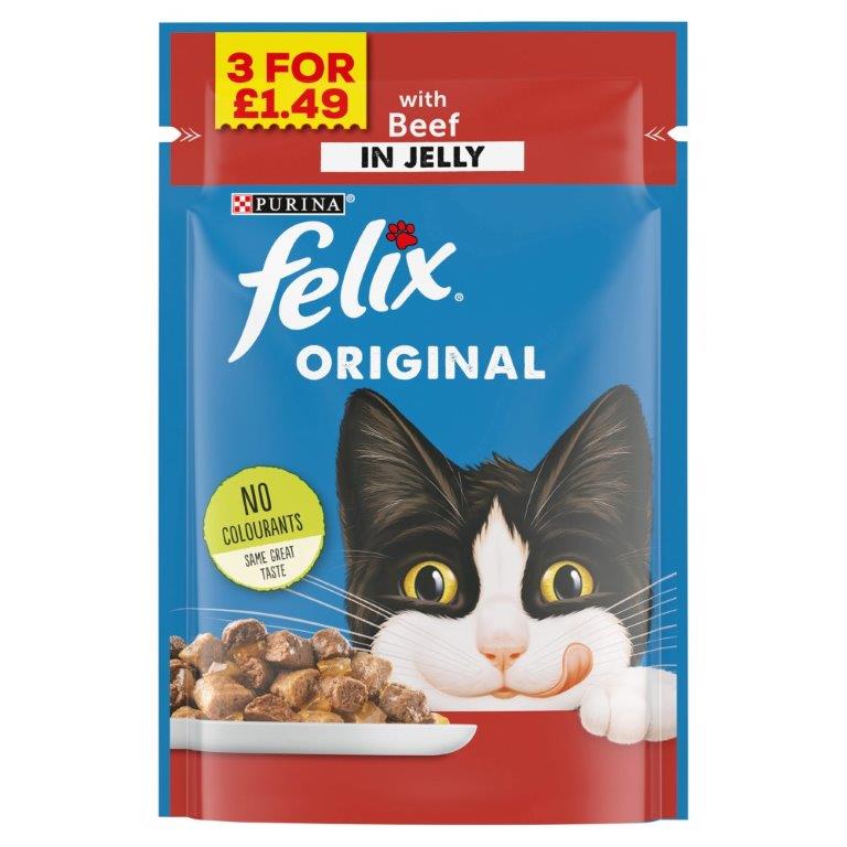 Purina Felix Beef In Jelly Pouch PM &pound;1.49 100g