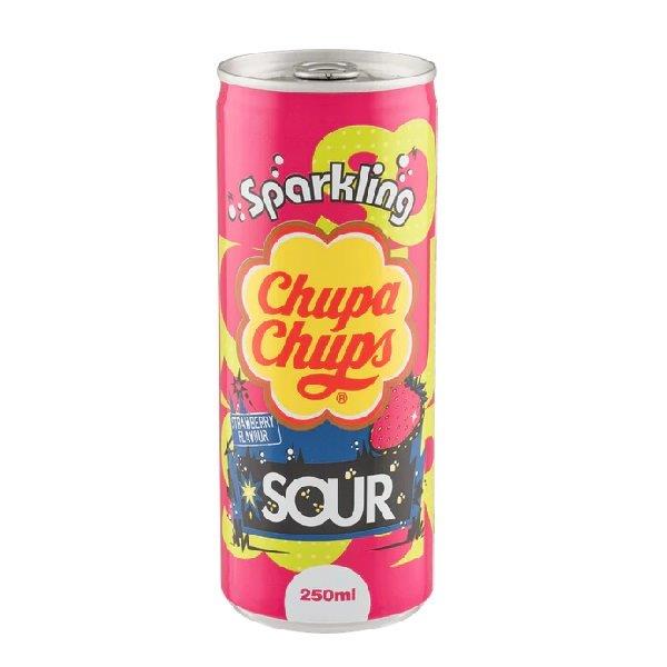 Chupa Chups Sour Strawberry 250ml NEW