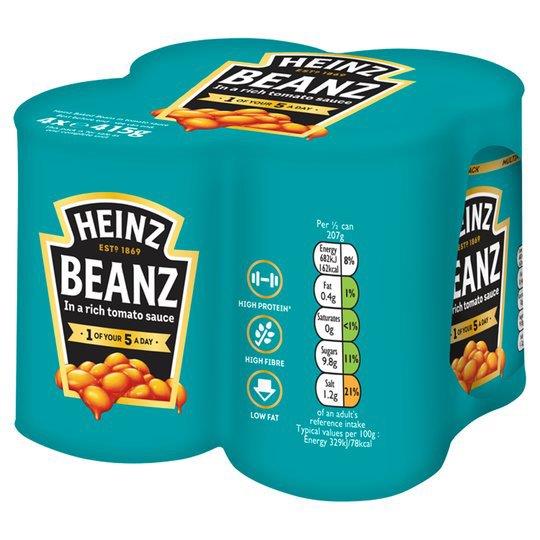 Heinz Baked Beans Vegan NAS 4pk (4 x 415g)